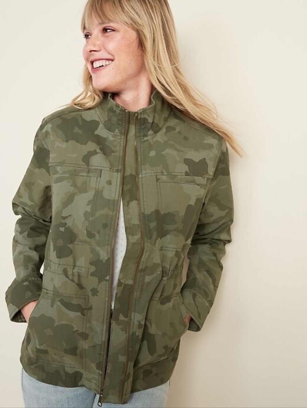 Old Navy Green Camo Scout Utility Jacket - Size Large Womens - Field Coat